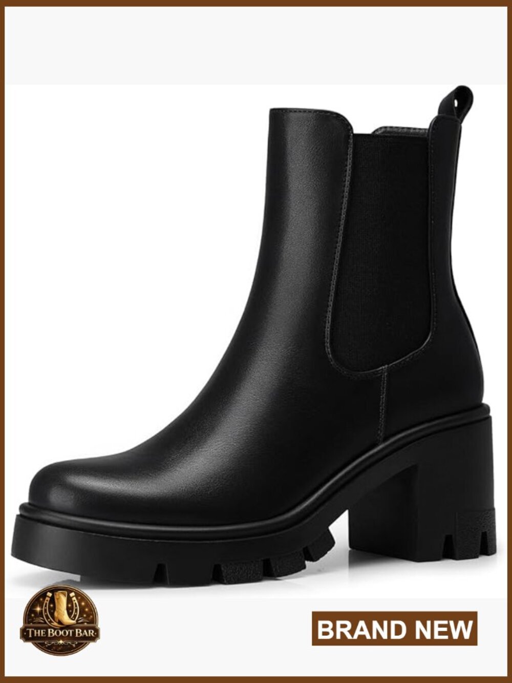 Chelsea Ankle Boots Chunky Heel Platform Booties Zip
